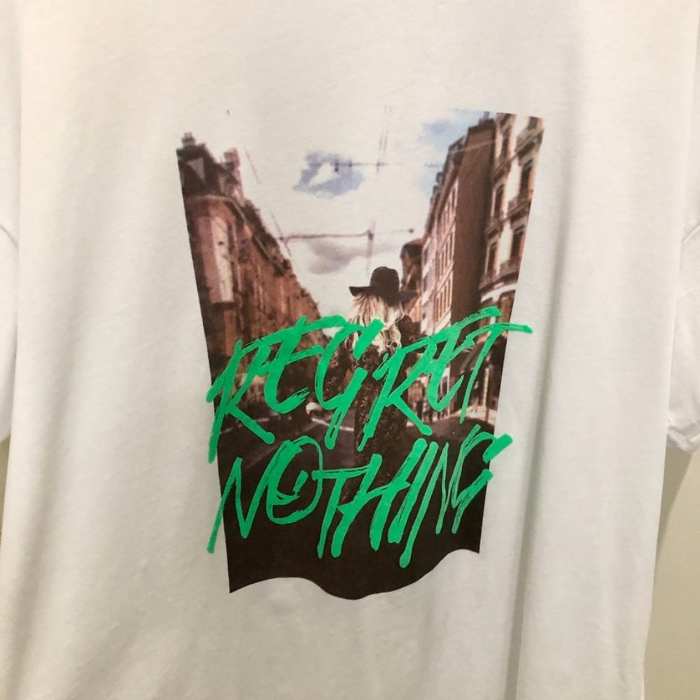 White Oversized Print T-Shirt